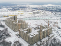 ЖК «Лучи». Ход строительства корпусов 5, 6. Окрестности. Аэрофотосъемка. Фото от 04.01.2017 г.