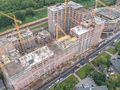 Ход строительства. Общий вид со стороны ул. Василисы Кожиной. Аэрофотосъемка от 8.09.17 г.