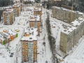 ЖК «Мелодия леса». Корпуса 1, 2, 3, 4. Ход строительства корпуса 8. Аэрофотосъемка. Фото от 03.01.2017 г.
