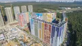 ЖК «Эталон-Сити». Построенные корпуса 1, 2, 3. Аэрофотосъемка. Фото от 27.08.2018 г.
