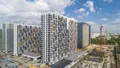 Возведенные корпуса 3А, 3Б, 3В. Начало строительства корпусов 1А, 1Б. Аэрофотосъемка. Фото от 17.06.2019 г.