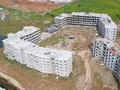 Ход строительства. На переднем плане к.2. Аэрофотосъемка от 15.08.2017 г.