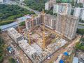 Ход строительства. Вид в сторону Рябиновой улицы. Аэрофотосъёмка от 8.09.2017 г.