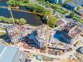 ЖК «Ривер Парк» в Нагатинском Затоне. Аэрофотосъемка от 11.05.2018 г. Строительная площадка