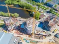 ЖК «Ривер Парк» в Нагатинском Затоне. Аэрофотосъемка от 11.05.2018 г. Строительная площадка