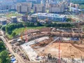 Ход строительства. Корпуса 12.1-12.3. Фундаментные работы. Аэрофотосъемка от 17.07.2017 г.