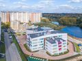 ЖК «Видный берег». Вид корпуса 9 и школы. Аэрофотосъемка от 08.10.2017 г.