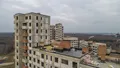 Выполняется устройство 1-го слоя оклеенной гидроизоляции кровли на секции 1. Аэрофотосъёмка 21.10.2019 г.