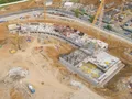 Ход строительства. Ведется монтаж нижних этажей. Аэрофотосъёмка от 17.05.18 г.