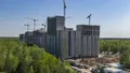 Ведение фасадных работ и монтаж верхних этажей. Аэрофотосъемка от 17.05.2021 г.