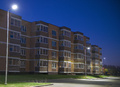 Вид жилого комплекса в ночное время. Май 2015 года.