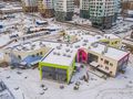 ЖК «Ривер Парк» в Нагатинском Затоне. Школа. Аэрофотосъемка от 12.01.2018 г.