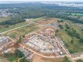 Ход строительства. Корпуса 12.1-12.3. Фундаментные работы. Аэрофотосъемка от 21.09.2017 г.