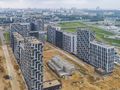 ЖК «Город на реке Тушино-2018». Ход строительства квартала 2. Вид на квартал 1. Аэрофотосъемка. Фото от 19.07.2018 г.