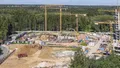 Корпуса комплекса. Ход строительства. В корпусах 2а, 2b, 2c ведутся работы по устройству фундаментной плиты и подземного этажа. Аэрофотосъемка 18.08.2020 г.