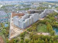 Ход строительства. Вид со стороны ул. Авиаторов. Аэрофотосъемка. Фото от 13.05.2017 г.