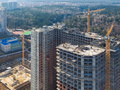 ЖК «Изумрудные Холмы». Ход строительства верхних этажей. Аэрофотосъемка. Фото от 08.04.2016 г.