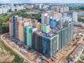 ЖК «Лучи». Ход строительства. Общий вид стройки. Аэрофотосъемка от 26.08.17 г.