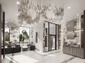 У лобби каждого из трех домов комплекса V12 свой индивидуальный интерьер.