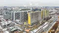 Вид на комплекс с Дмитровского шоссе. Ход строительства. Аэрофотосъёмка. Фото от 17.03.2021 г.
