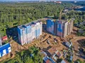 ЖК «Сходня Парк». Ход строительства корпусов 1, 2. Аэрофотосъемка. Фото от 27.08.2016 г.