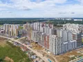 Район «Новые Ватутинки». Вид на строящиеся корпуса 10/1 и 10/2 и окрестности. Аэрофотосъемка от 03.07.2018 г.