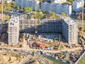 Ход строительства корпуса 10. Ведется монтажные работы верхних этажей. Аэрофотосъёмка от 4.05.18 г.