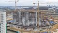 Ход строительства 1 корпуса. Ведется монтаж средних этажей. Аэрофотосъёмка от 14.11.18 года.