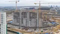 Ход строительства 1 корпуса. Ведется монтаж средних этажей. Аэрофотосъёмка от 14.11.18 года.