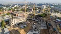 Ход строительства. Монтаж нижних этажей корп. 30 к.3. Аэрофотосъемка от 11.06.2019 г.