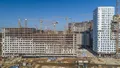 Ход строительства. Монтаж средних этажей корпуса 1. Аэрофотосъемка от 22.07.2019 г.