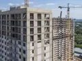 Ведутся фасадные работы. Аэрофотосъёмка от 28.06.18 г.