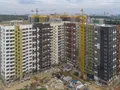 Ход строительства 19 корпуса. Ведутся внутренние и фасадные работы. Аэрофотосъёмка от 29.06.18 г.