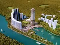 Проект состоит из четырех разновысотных многосекционных новостроек и 41-этажной отдельно стоящей башни, расположенной в центре ЖК.