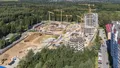 Корпуса комплекса. Ход строительства. В корпусах 2а, 2b, 2c ведутся работы по устройству фундаментной плиты и подземного этажа. Аэрофотосъемка 18.08.2020 г.
