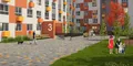 Первые этажи - коммерческие. Вход жителям - со двора.