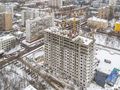 Ход строительства. Заканчивается монтаж верхних этажей. Аэрофотосъемка от 06.12.2017г.