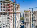 ЖК «Маяковский» (Москва). Ход строительства. Монтаж верхних этажей. Корпус 3. Аэрофотосъемка от 02.08.2017