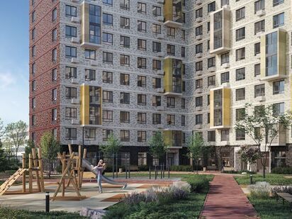 Территория комплекса закрыта и благоустроена. ЖК «Алхимово»|Новострой-М