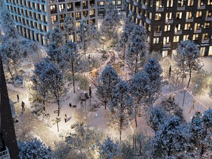 Вид зимой ЖК «Новые Смыслы»|Новострой-М