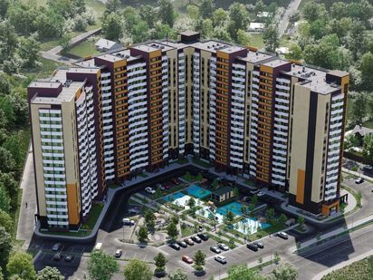 17 этажный жилой дом в микрорайоне Западный — зелёная и спокойная часть города, рядом с рекой Рожайкой и Городским лесом. ЖК «Оптима на Текстильщиков»|Новострой-М