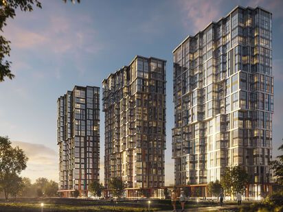 Проект включает в себя три 19-этажных корпуса с панорамным угловым остеклением, объединенных общим одноэтажным стилобатом. ЖК «Very на Миклухо-Маклая» (Вэри на Миклухо-Маклая)|Новострой-М