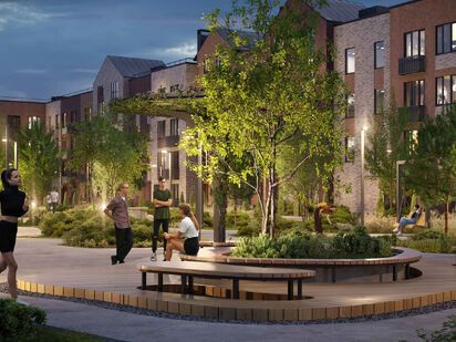 Прогулочные тропы и мягкое освещение ЖК «Жаворонки Клаб»|Новострой-М