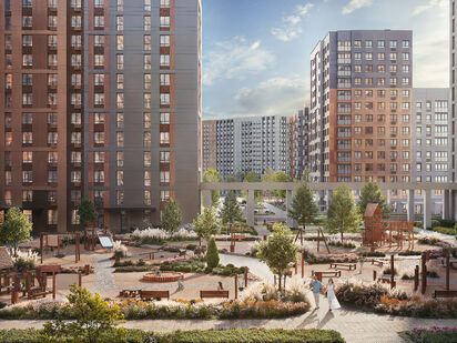 Во дворах проведут ландшафтное озеленение, установят игровые и спортивные площадки и малые архитектурные формы, проложат пешеходные и велосипедные дорожки. ЖК «Эко Бунино»|Новострой-М