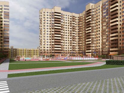 Благоустроенный двор. ЖК «Большевик» (Дмитров)|Новострой-М