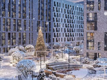 Комплекс в зимнее время года ЖК «Резиденции Сколково»|Новострой-М