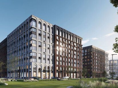 Вид на корпуса ЖК Skolkovo ONE (Сколково Уан). ЖК Skolkovo ONE (Сколково Уан)|Новострой-М