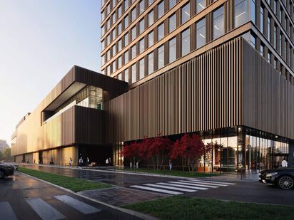 Бизнес-центр располагается рядом с метро «Озёрная» и дополнит район Очаково-Матвеевского своей обновленной инфраструктурой.