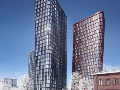 Общий вид в зимнее время Премиум-квартал «Дом 56»|Новострой-М