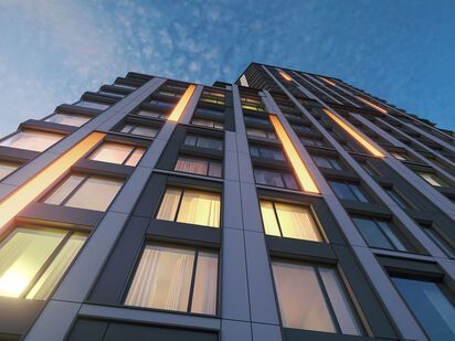 Архитектурный облик монолитного здания, выполненный в ультрасовременном стиле, был реализован по индивидуальному проекту, разработанному одним из ведущих столичных бюро ABD architects.